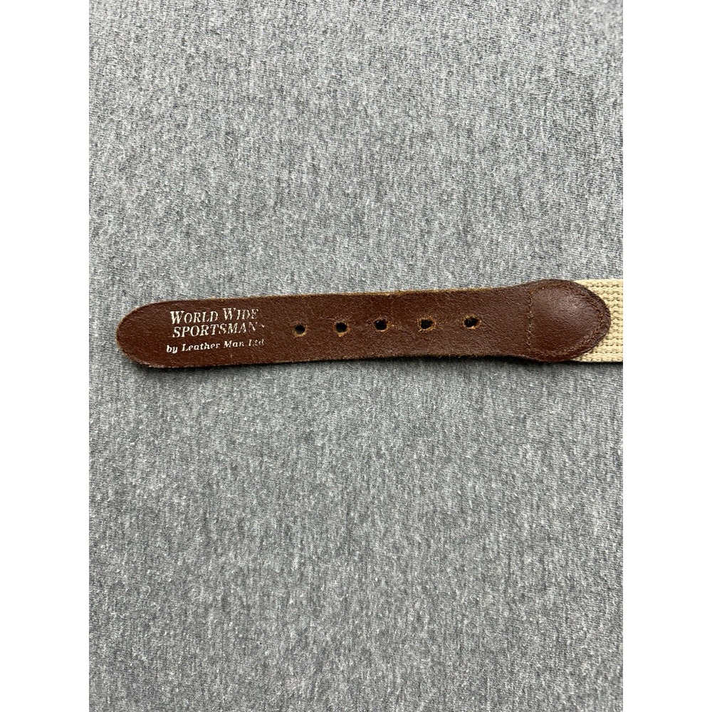 Leather Man Ltd World Wide Sportsman Canvas Belt‎ Blue Fish Men's 42 - Picture 5 of 10